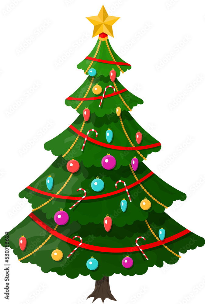 Obraz premium Christmas tree decorated
