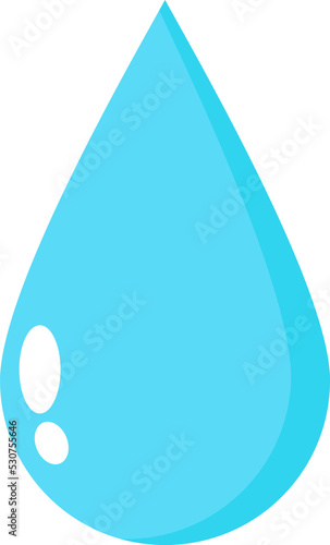 Water drop flat icon blue