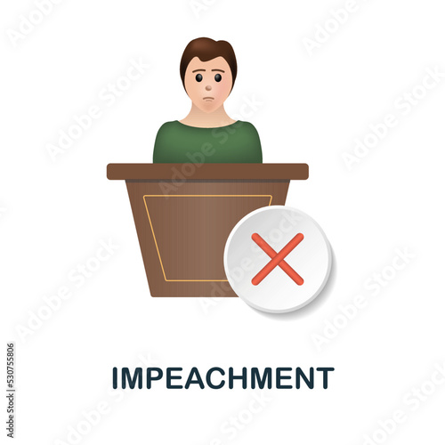 Impeachment icon. 3d illustration from economic crisis collection. Creative Impeachment 3d icon for web design, templates, infographics and more