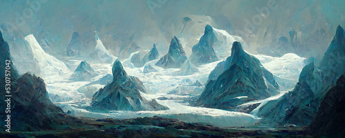 Canvastavla ice mountains in polar regions