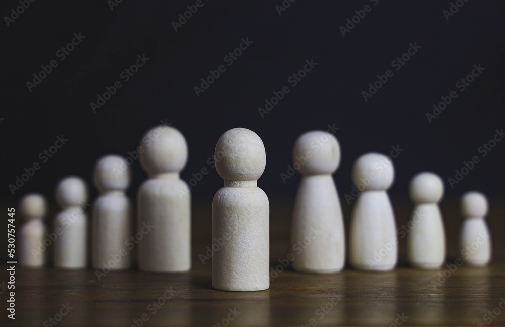 Wooden figures of people on Wooden table.Personal selection Wooden figures of people on Wooden table.Personal selection