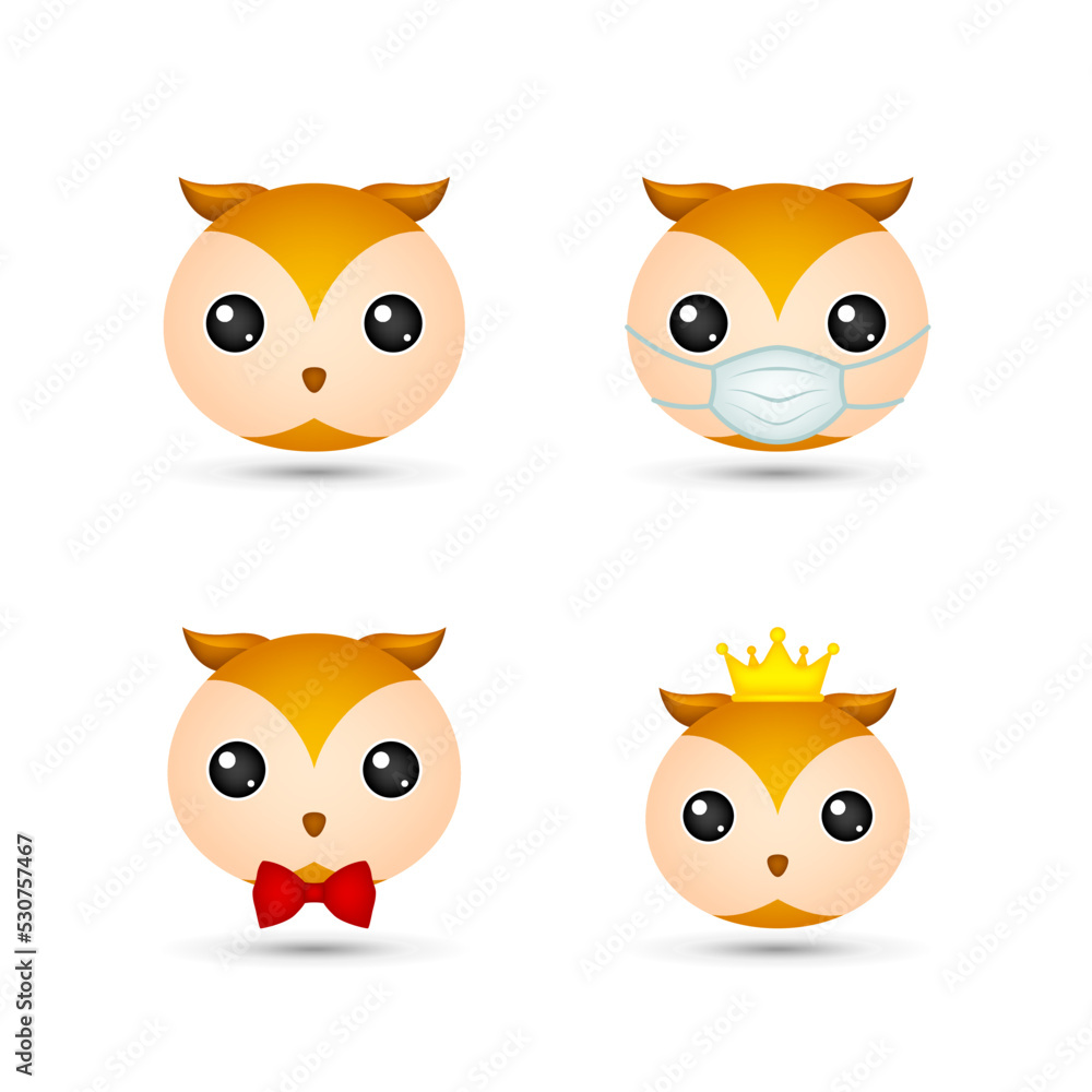 Owl head on white background Owl head on white background
