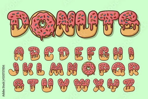 Alphabet Donuts text vector Letters