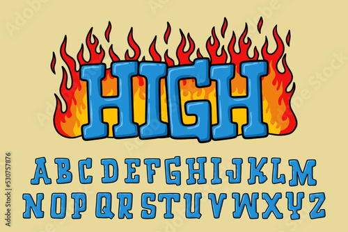 Alphabet Street Fire Graffiti text vector Letters