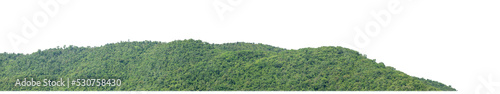 rocky mountain hill with green forest isolated on transparent .background with clipping path and alpha channel © Sarawut