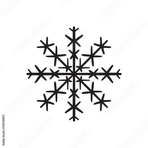 Christmas Mandala. Snowflake Mandala. Round Element For Coloring Book. Black Lines on White Background. Vector.