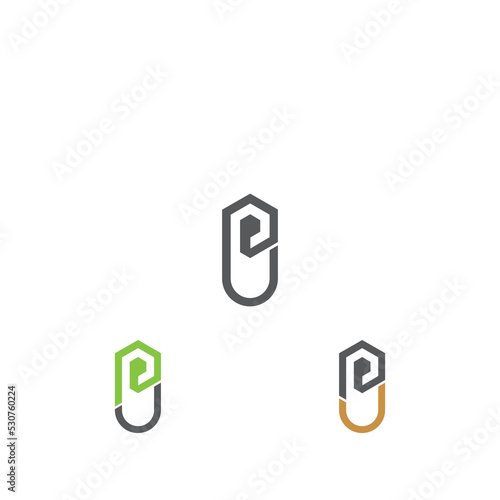 UP or PU logo and icon design