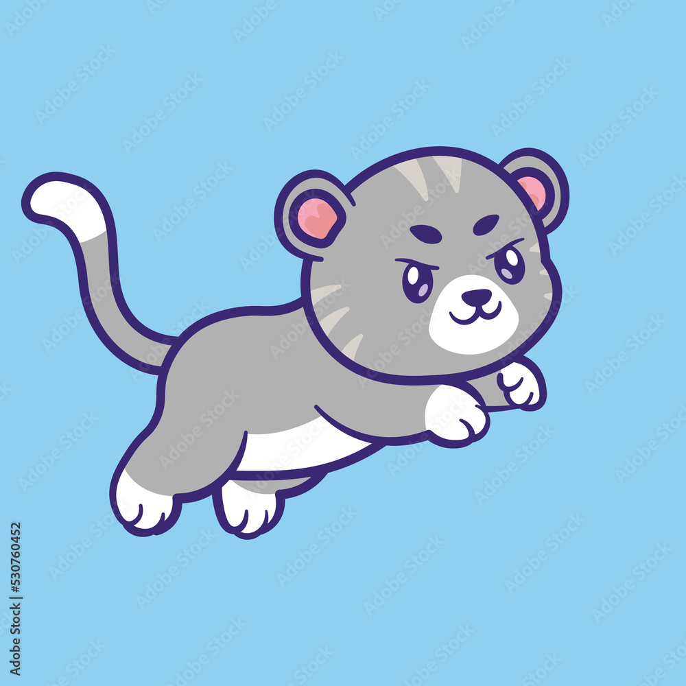 cute kitten character jumping cute kitten character jumping