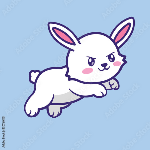 cute bunny character jumping