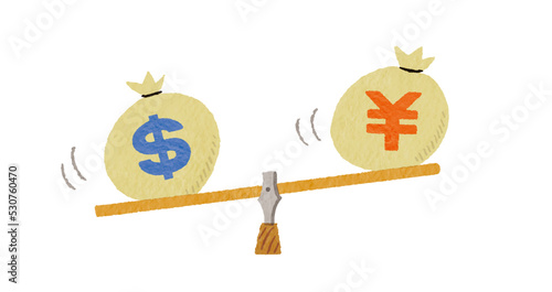 日本円とアメリカドル　円安ドル高　通貨　為替