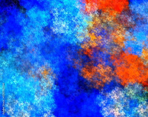 Texture fractal graphic background. Red and blue shades © julia_faranchuk