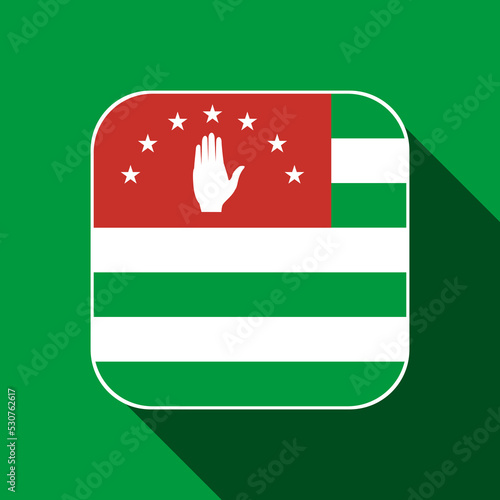 Republic of Abkhazia flag, official colors . Vector illustration.