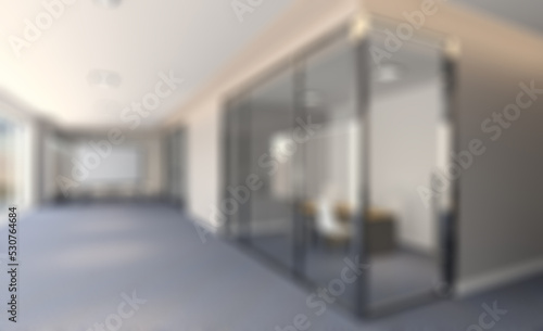 Modern office Cabinet.  3D rendering.   Meeting room. Blank pain. Abstract blur phototography.