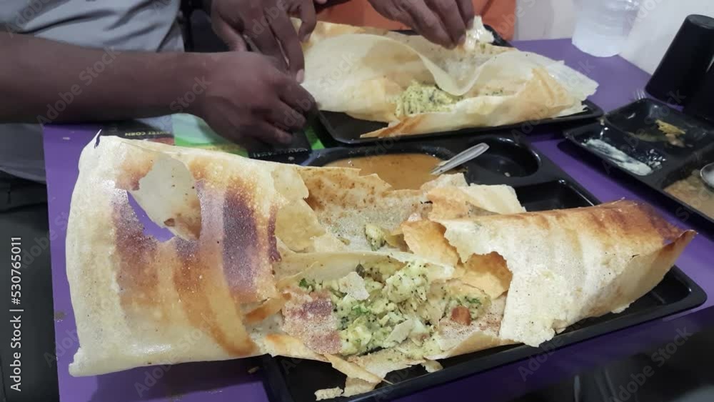 Masala Dosa, Dosa, South Indian snack. Crispy South Indian dish Masala
