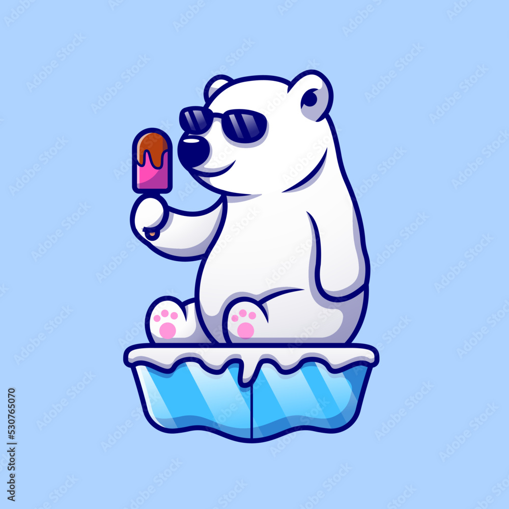 Cute Cool Polar Bear Eating Popsicle On Ice Cartoon Vector Icon Illustration. Animal Food Icon Concept Isolated Premium Vector. Flat Cartoon Style Stock Vector | Adobe Stock Cute Cool Polar Bear Eating Popsicle On Ice Cartoon Vector Icon Illustration. Animal Food Icon Concept Isolated Premium Vector. Flat Cartoon Style Stock Vector | Adobe Stock