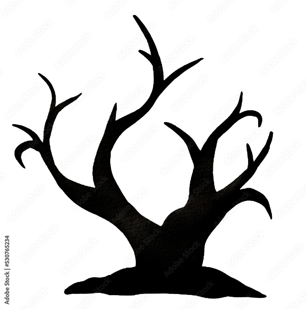 Halloween scary tree silhouette isolated Halloween scary tree silhouette isolated