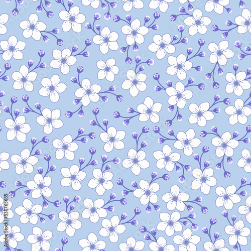 white jasmine floral print. cherry blossom seamless pattern. floral pattern. good for fashion, wallpaper, dress, kimono, fabric.