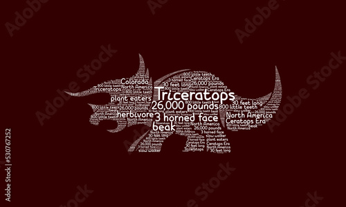 Triceratops wordcloud vector illustration design l Dinosaurus l Dino Tshirt