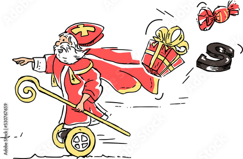 Saint Nicolas colored and transparent drawing photo