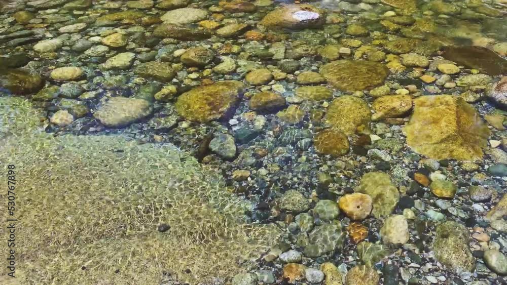 rocky mountain river stream slow moving water motion clear riverbed flowing rocks stones sediment sand rocky mountain river stream slow moving water motion clear riverbed flowing rocks stones sediment sand