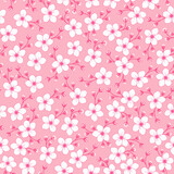white cherry blossom seamless pattern. pink floral print. jasmine flowers background. good for kimono, dress, wallpaper, backdrop, fabric, fashion.