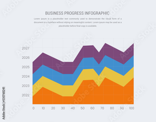 Editable 3D Colorful  Growth Chart Strategic Infographic Illustration