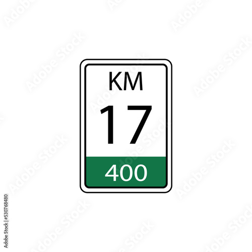 A vector in the form of a symbol or icon in the form of a kilometer traffic sign