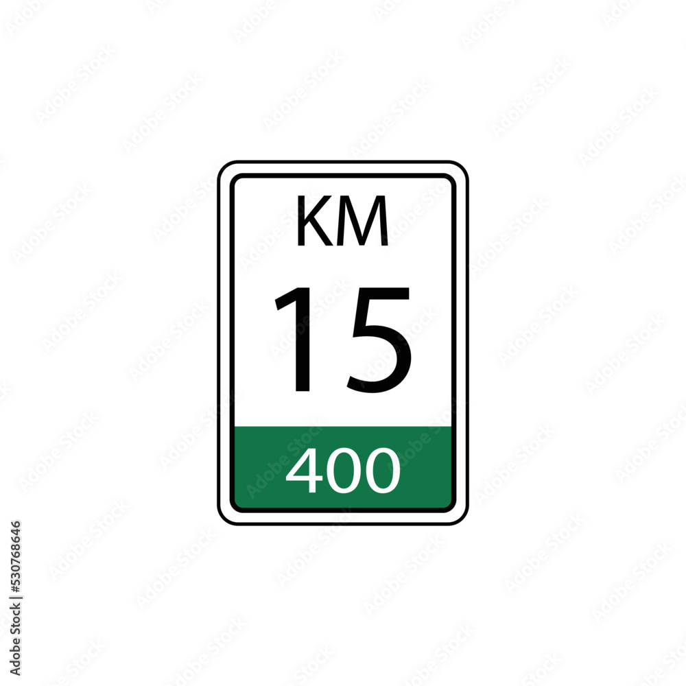 A vector in the form of a symbol or icon in the form of a kilometer traffic sign A vector in the form of a symbol or icon in the form of a kilometer traffic sign