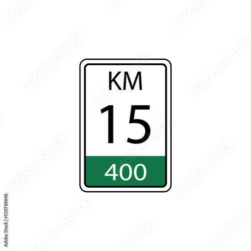 A vector in the form of a symbol or icon in the form of a kilometer traffic sign