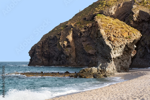 Los muertos beach  in natural park of Cabo de Gata  in Almeria , Andalucia , Spain