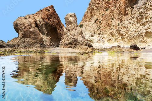 Arrecife de las sirenas beach in natural park of Cabo de Gata  in Almeria , Andalucia , Spain