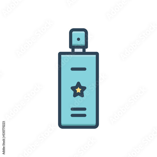 Color illustration icon for eau parfume
