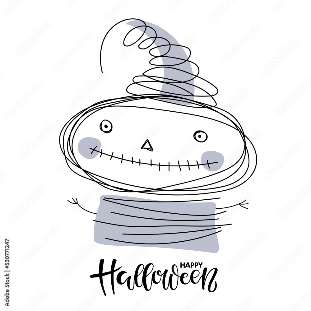halloween calligraphy sticker