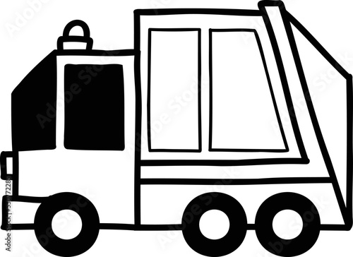 Hand Drawn garbage truck illustration