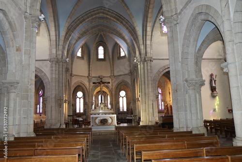 Eglise Saint Melaine  village de Mo  lan sur Mer  d  partement du Finistere  Bretagne  France