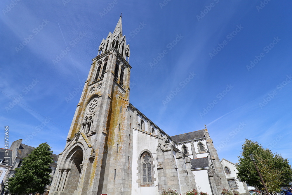Eglise Saint Melaine, village de Moëlan sur Mer, département du Finistere, Bretagne, France Eglise Saint Melaine, village de Moëlan sur Mer, département du Finistere, Bretagne, France