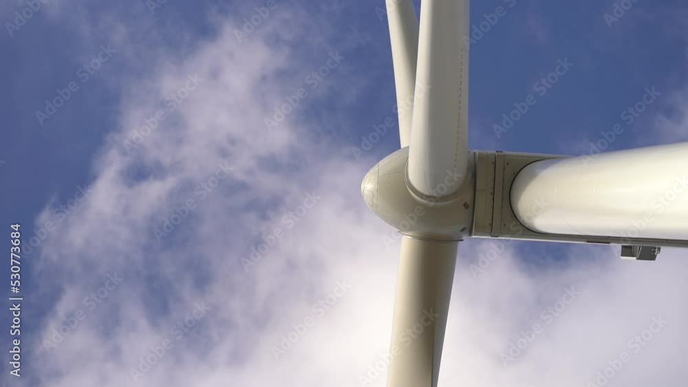 Windmill Propeller Rotating In Close Up - bottom view Windmill Propeller Rotating In Close Up - bottom view