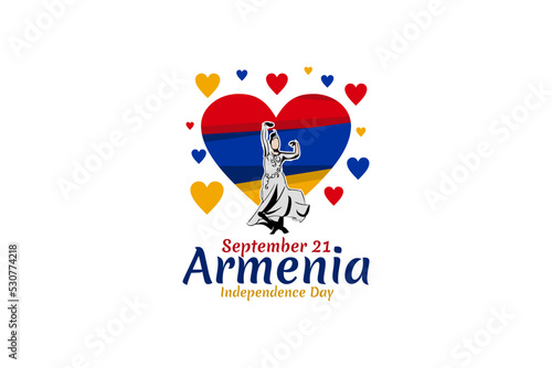 September 21, Independence Day of Armenia. vector illustration. Suitable for greeting card, poster and banner.