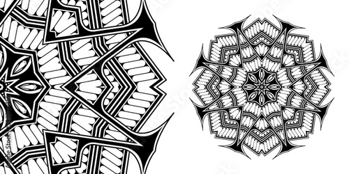 Circular mandala pattern for coloring, henna, tattoo, mehndi, books, decoration. Ornate decorative ornament in ethnic oriental style