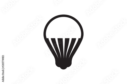 Led lamp icon energy economy technology. Electric bulb power modern innovation. Smart home vector sign.