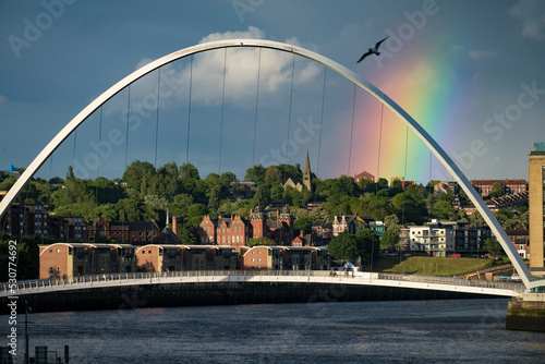 Rainbow over Millennium Bridge Newcastle