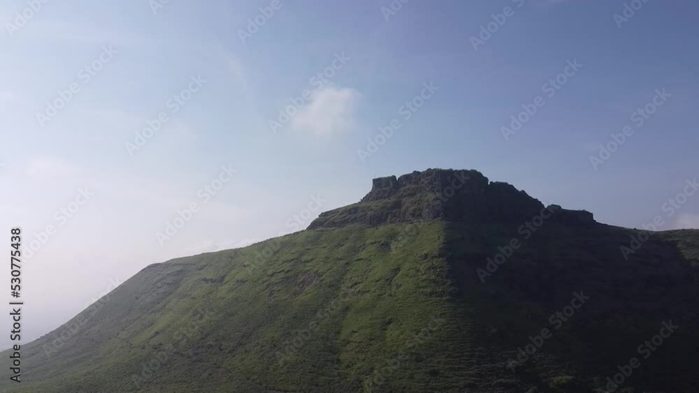 Ramshej Fort Nashik Maharashtra Mountain View In India - low angle Ramshej Fort Nashik Maharashtra Mountain View In India - low angle