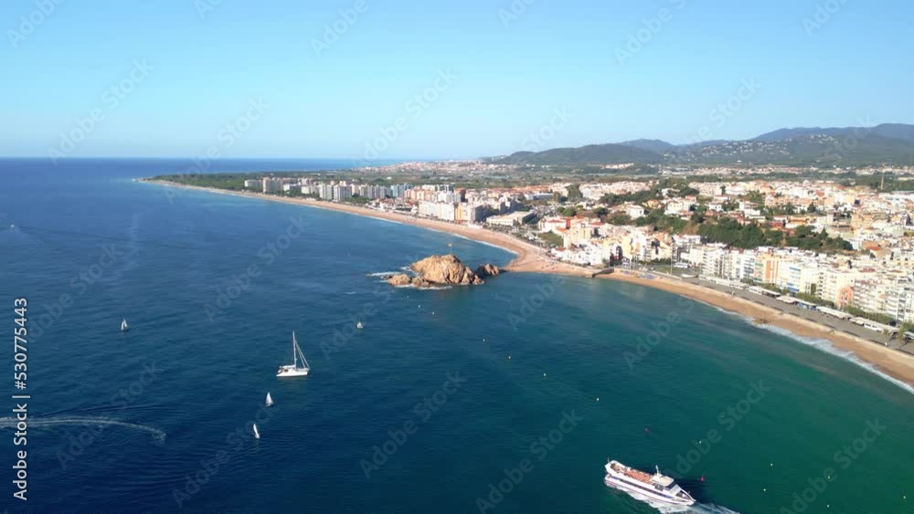 Aerial image of Blanes on the Costa Brava in Girona seen from the Mediterranean Sea Aerial image of Blanes on the Costa Brava in Girona seen from the Mediterranean Sea