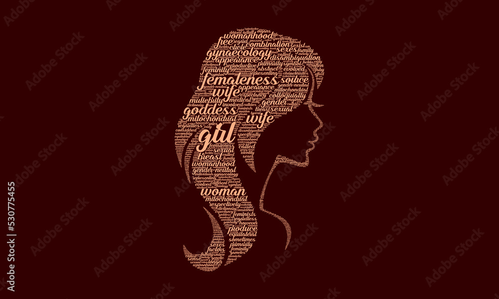 Woman word cloud vector illustration design l Word art for womens day or mothers day l Feminity l Femaleness l Mum l Female l Womanhood l Motherhood l Mothers Day l Womens Day l 8th march Woman word cloud vector illustration design l Word art for womens day or mothers day l Feminity l Femaleness l Mum l Female l Womanhood l Motherhood l Mothers Day l Womens Day l 8th march