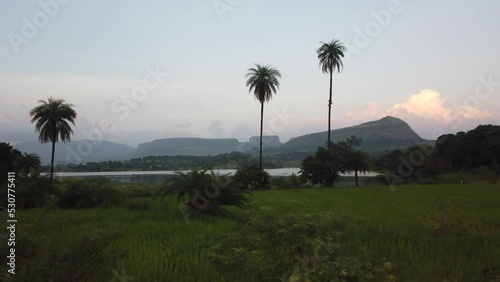 Picturesque View Of Trimbakeshwar Mountain Range In Nashik, India. wide photo