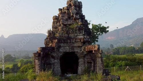 Ruins Of Anjaneri Jain Temple In India - pullback photo