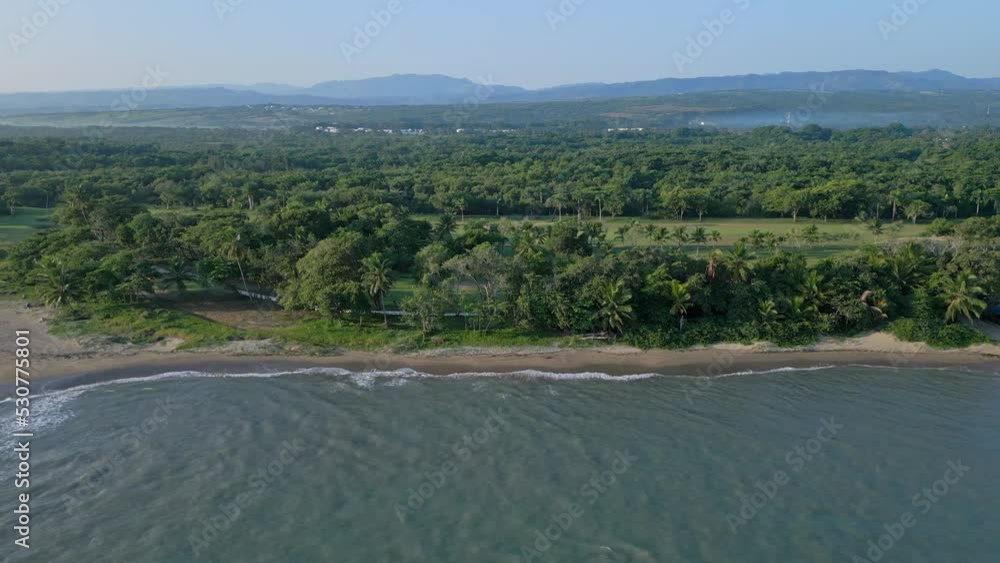 Dense Tropical Forest At Playa Dorada Foreshore In Puerto Plata, Dominican Republic. Aerial Drone Shot
Dense Tropical Forest At Playa Dorada Foreshore In Puerto Plata, Dominican Republic. Aerial Drone Shot