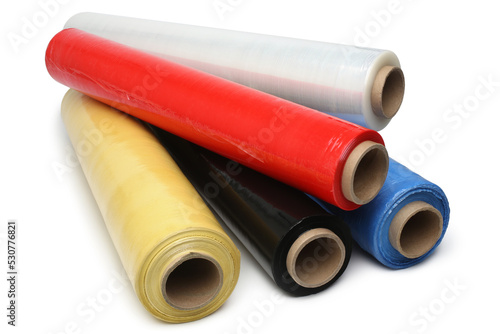Rolls of wrapping plastic stretch film