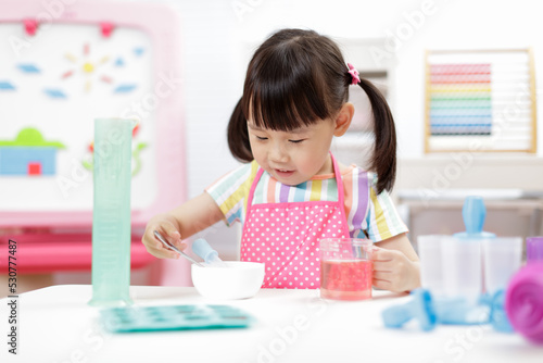 young girl making ice lolly for homeschooling