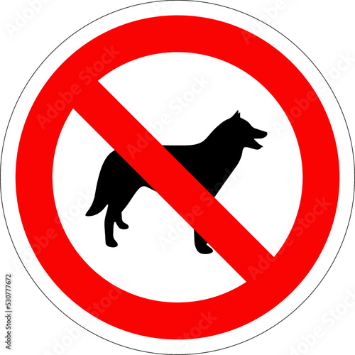 Panneau: Interdit aux chiens